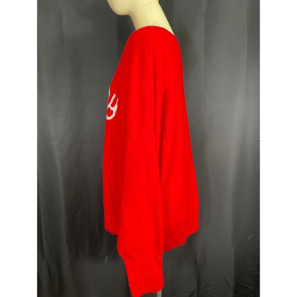 CeCe Christmas Sweater, Merry, Bright Red Soft Knit Large - Picture 3 of 6
